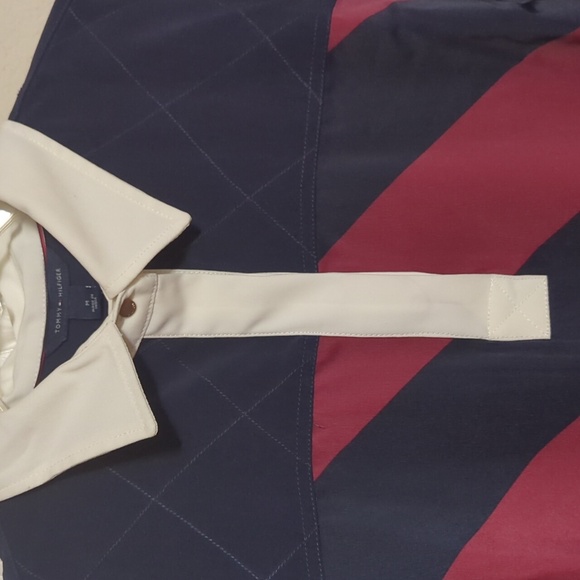 Tommy Hilfiger Icons Rugby Shirtdress Navy/Burgundy Size M NWT MSRP $119 - Picture 7 of 12